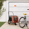 Pet Bike Trailer Orange and Gray Oxford Fabric and Iron